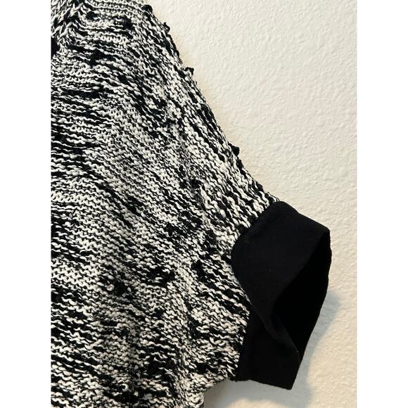 Lafayette 148 Size Medium Knitted Top White Black Dolman Sleeve Cotton Shirt - Picture 5 of 16